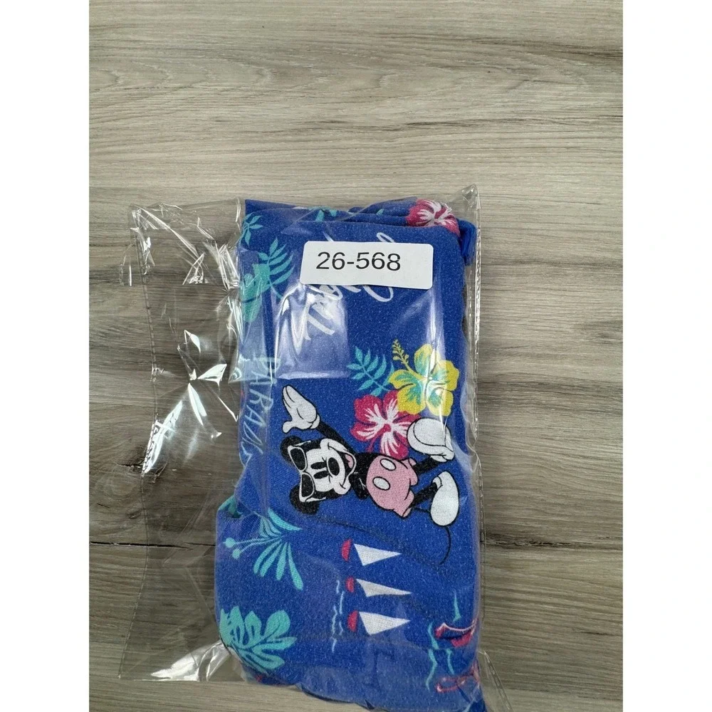 Disney Mickey Mouse Kids‎ Pajama Pants Medium 7-8 Blue Tropical Paradise Jogger